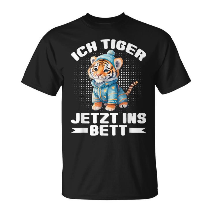 Ich Tiger Jetzt Ins Bett Schlafen Pyjamas Tired Pyjama T-Shirt