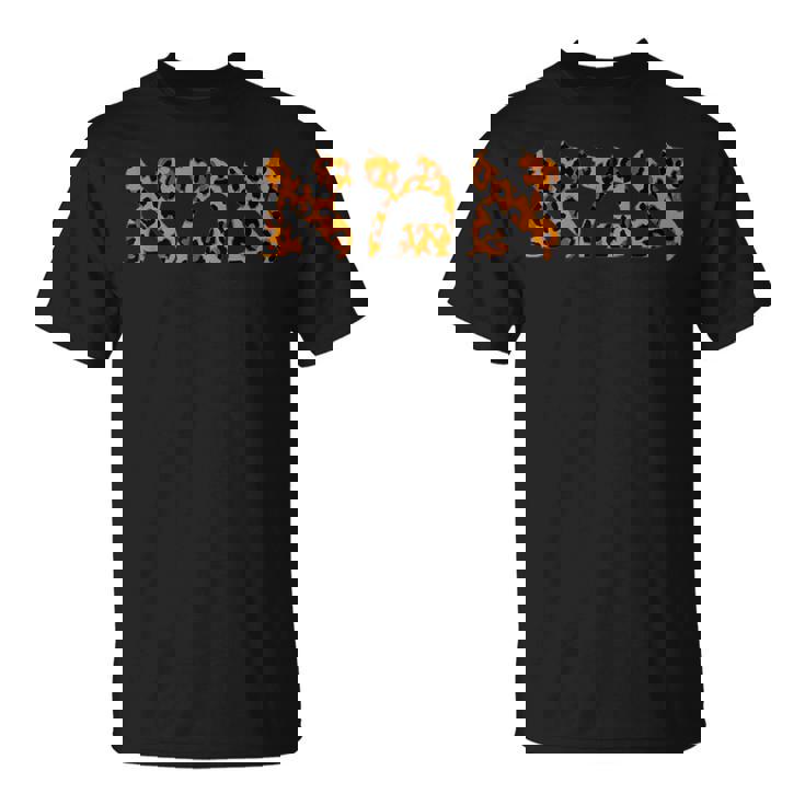 Ima Hebreo Mamá En Leopardo Impresión Letras Camiseta unisex