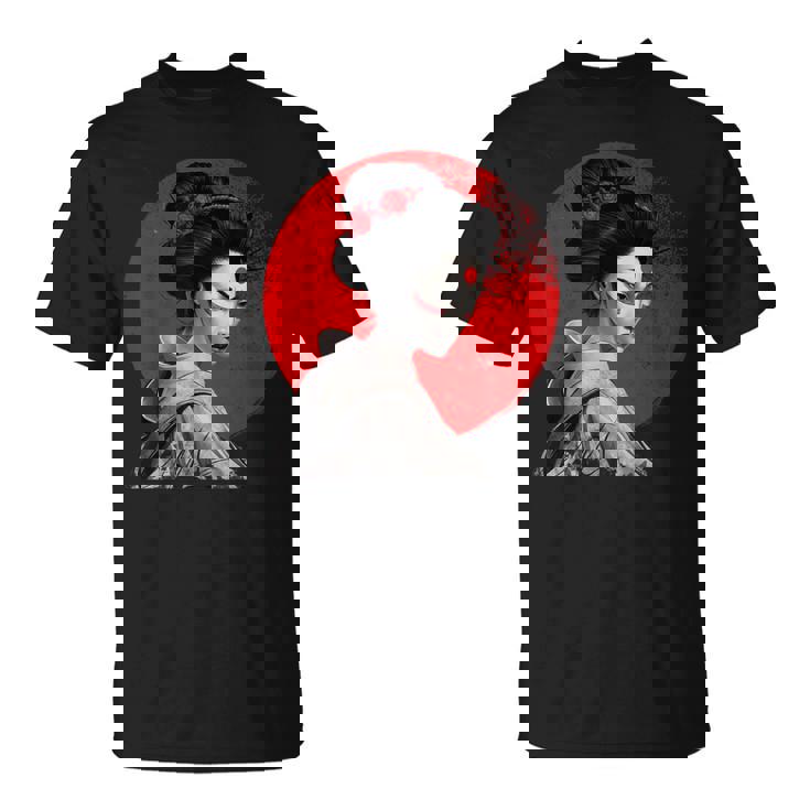 Impresionante Geisha Samurai Pintura Japonesa Tradicional A Camiseta unisex