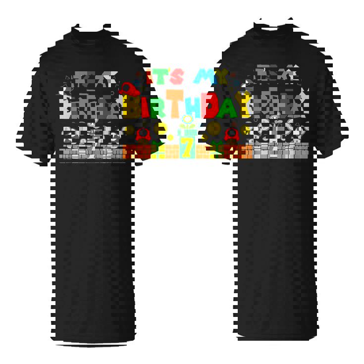 Its My 7Th Birthday Game Gaming Dad And Mom Family T-Shirt