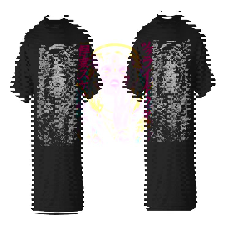 Japanese Streetwear Cyberpunk Angel Y2k Techwear Manga Anime T-Shirt