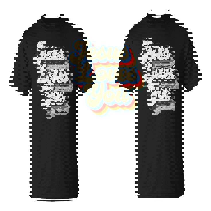 Jesus Loves Retro Vintage Christian Faith Hippie T-Shirt