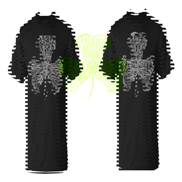 Lacrosse Shamrock Clover St Patricks Day Player Coach T-Shirt