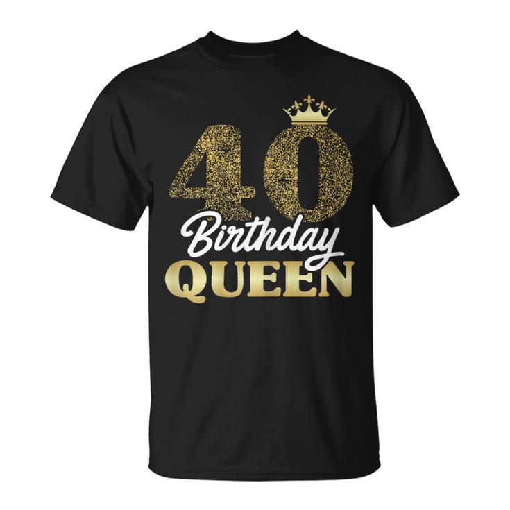 Ladies 40Th Birthday 1983 Cute Birthday Queen Crown T-Shirt