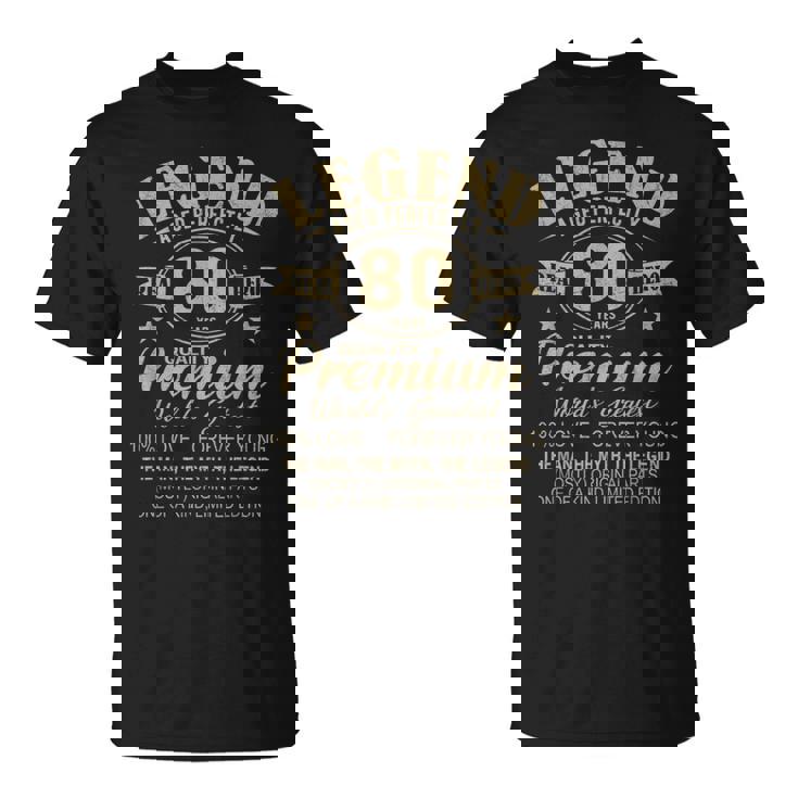 Legend Since 80 Years Vintage Legend 80Th Birthday T-Shirt