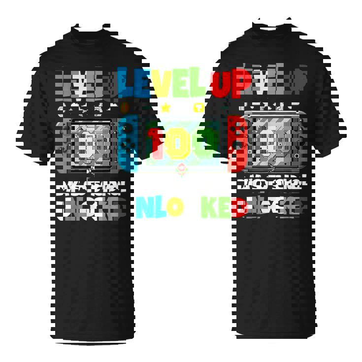 Level 100 Days Of School Complete Gamer Video Games Boys T-Shirt