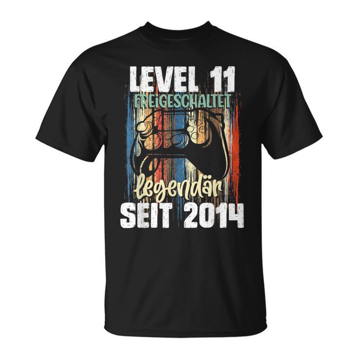 Level 11 Years Birthday Boy Gamer Since 2014 T-Shirt