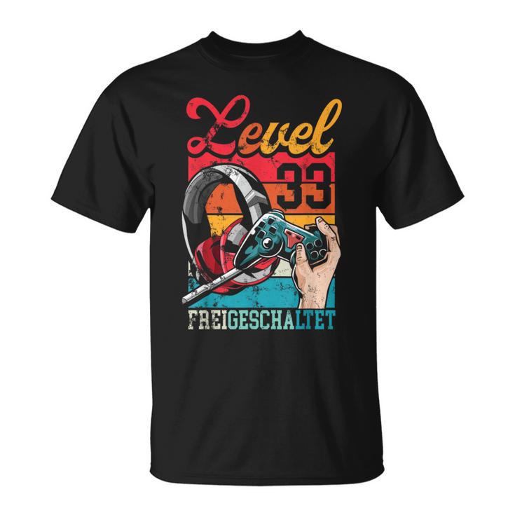 Level 33 Years Birthday Gamer 33Rd Birthday T-Shirt