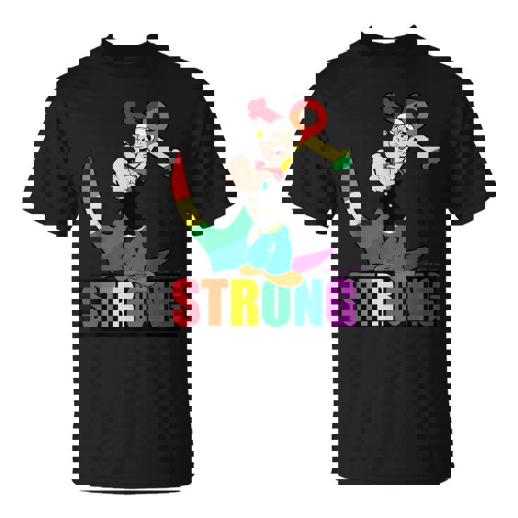 Lgbtqia Pride Popeye Fuerte Camiseta unisex