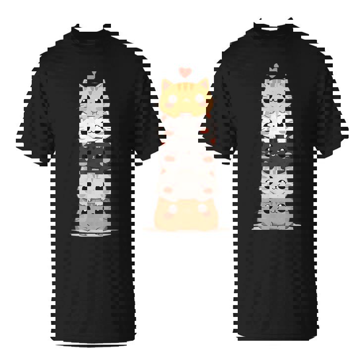 Lindos Gatos Niños Y Gatitos Amante De Los Gatos Anime Y Kawaii Gato Camiseta unisex