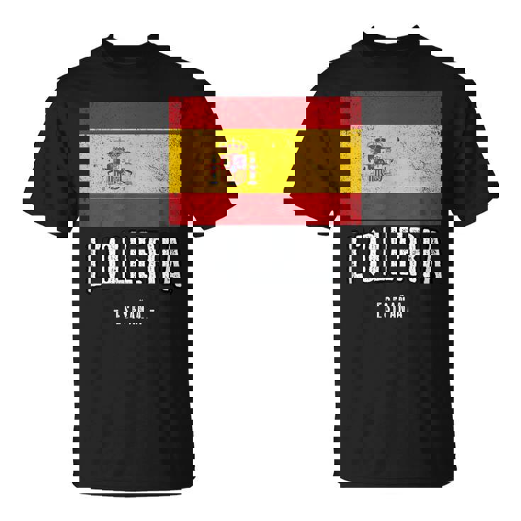 L'olleria España Souvenir Ciudad Bandera Camiseta unisex