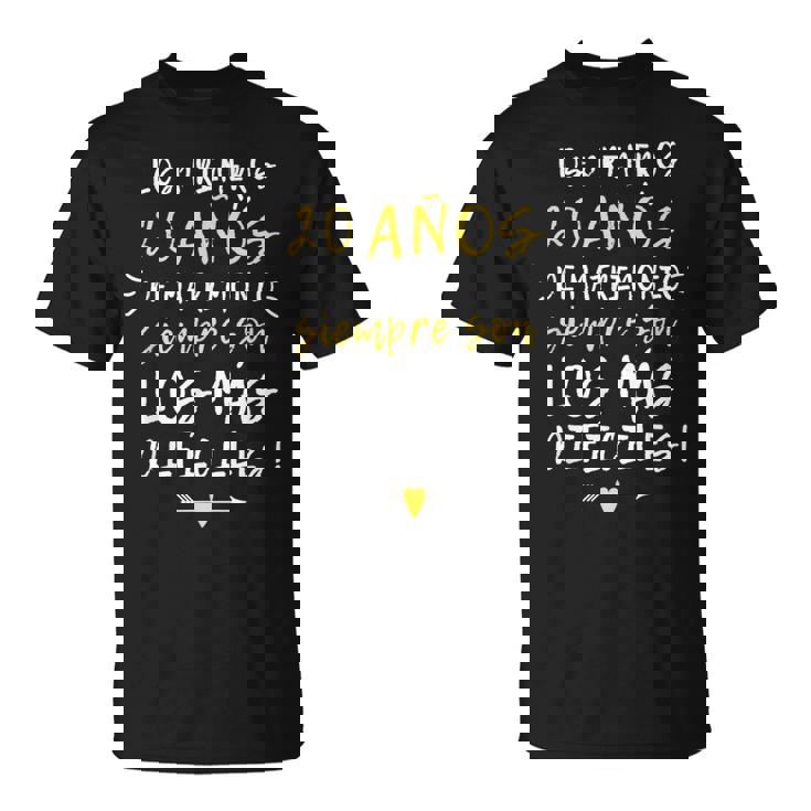 Los Primeros 20 Años Aniversario De Pareja Boda Regalo Camiseta unisex