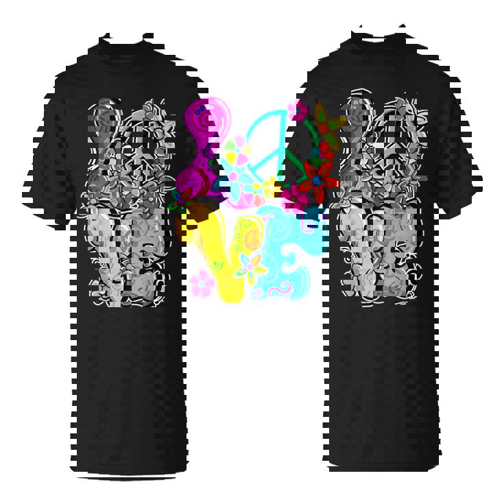 Love Peace Freedom 60S 70S Tie Dyeintage Hippie Costume T-Shirt