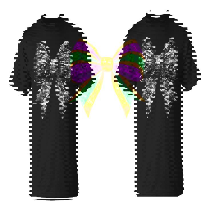 Mardi Gras Coquette Bow Fat-Tuesday New Orleans Girls T-Shirt
