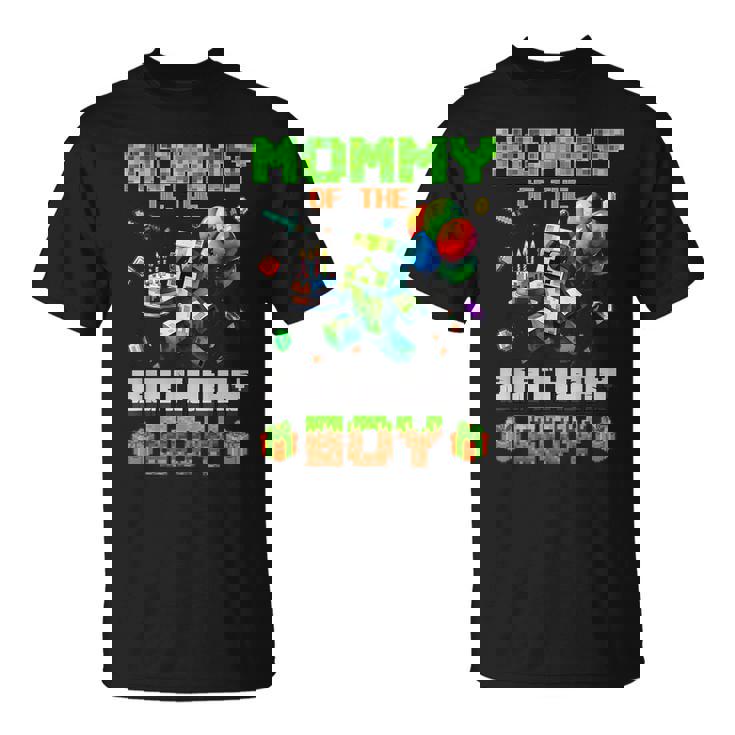 Mom Of The Birthday Boy Party Video Gamer Pixel Number T-Shirt
