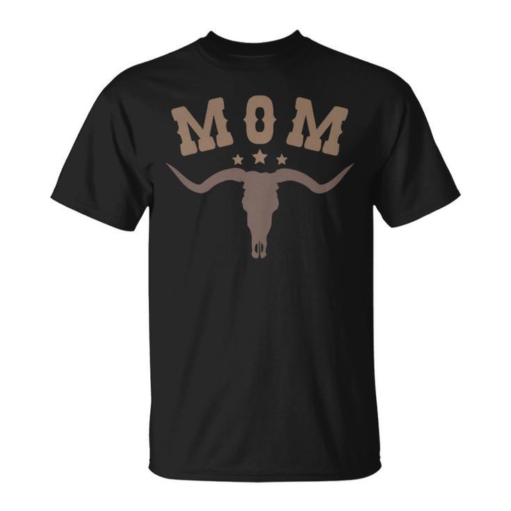 Mom Skull Highland Cow Boy Western Rodeo Family Matching T-Shirt