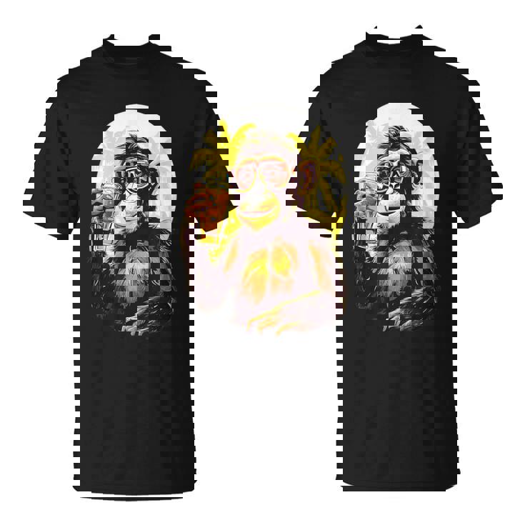 Mono Bebiendo Cerveza Bebedor De Cerveza Divertido Gorila Borracho Sim Camiseta unisex