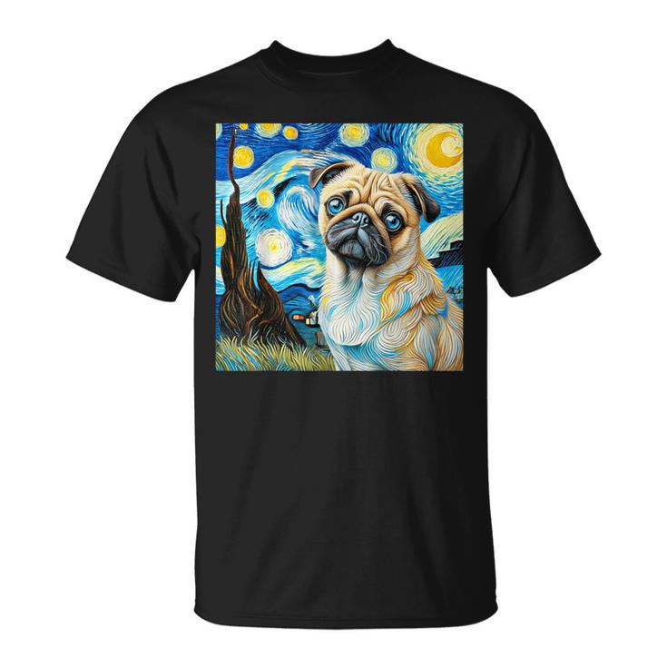 Mops Unter Dem Sternenhimmel T-Shirt