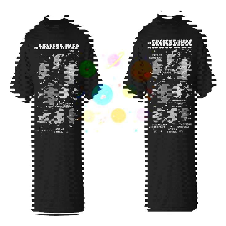 Neurodiverse Universe Space Planet Special Education Teacher T-Shirt