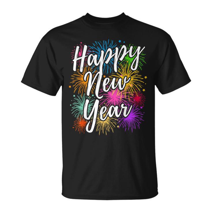 New Year's Eve Party Outfit Decoration Fireworks New Year Happy New Year T-Shirt