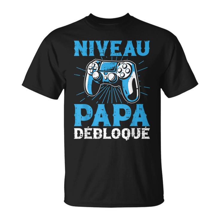 Niveau Papa Débloqué Console Fête Des Pères Homme Cadeau T-Shirt