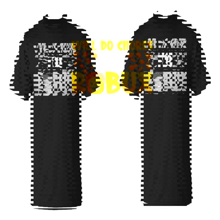 Noob And Professional Gamer Will Do Chores For Robux Boys T-Shirt