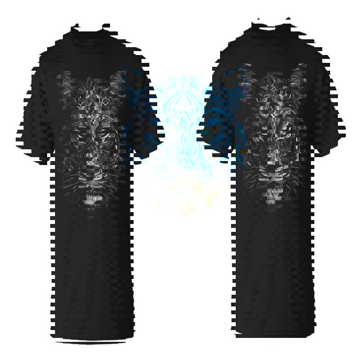 Obra De Arte Tigre Ojos Azules Arte Animal Tigre Camiseta unisex