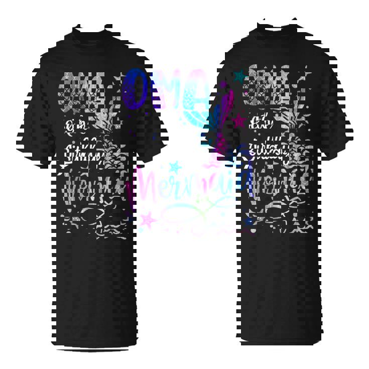 Oma Of The Birthday Mermaid Matching Family Mother's Day T-Shirt