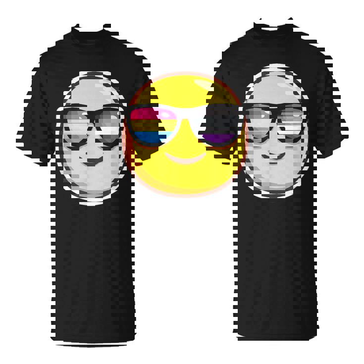 Panromantic Asexual PrideShirt Sunglasses Emoticon T-Shirt
