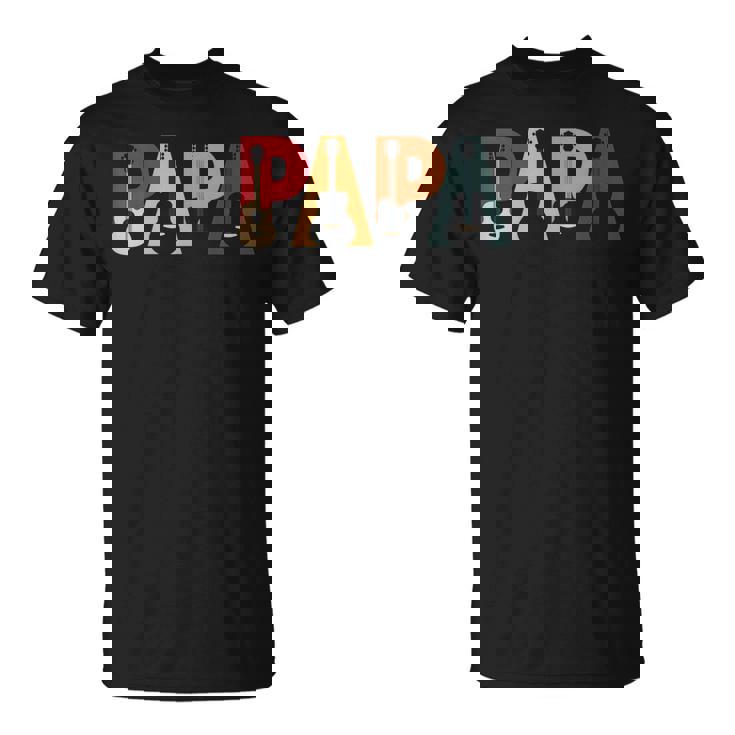 Papa Guitar Idea De Regalo Del Día Del Padre Para Papá Guitarra Camiseta unisex