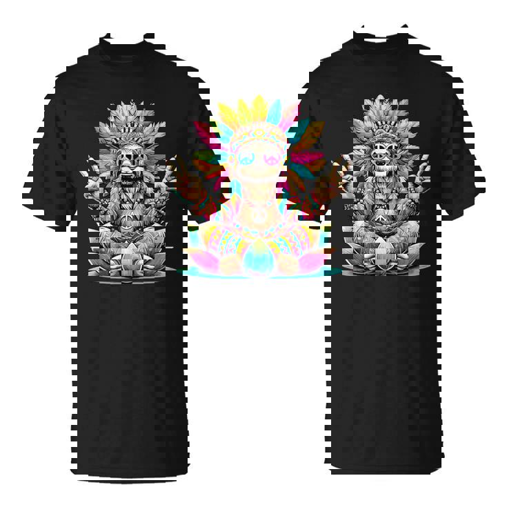 Paresseux Hippie Signe De La Paix Fête Des Années 70 Et Costume Des Années 60 Années 70 T-Shirt