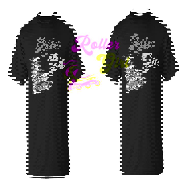 Patinador En Línea Roller Girl Patinaje Derby Sport Camiseta unisex