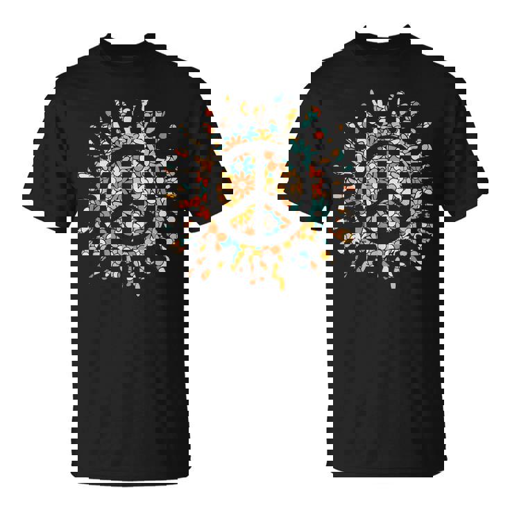 Peace Sign Hippie Flower Groovy 60s 70s Party Outfit T-Shirt
