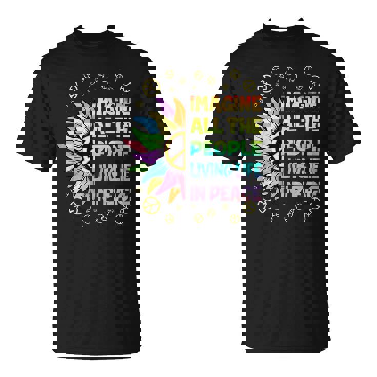 Peace Sign Sunflower Hippie Love 60's 70's Retro Tie Dye T-Shirt