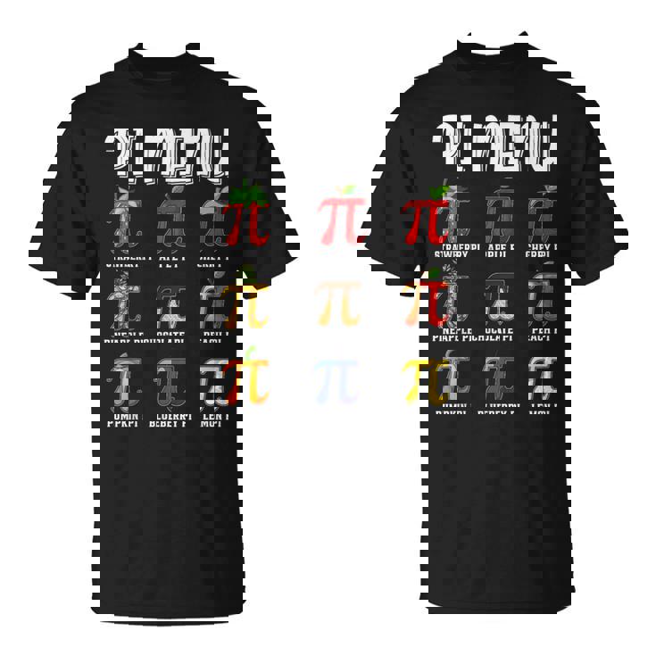 Pi Menu Pi 314 Math Teacher Pie Menu Mathematics T-Shirt