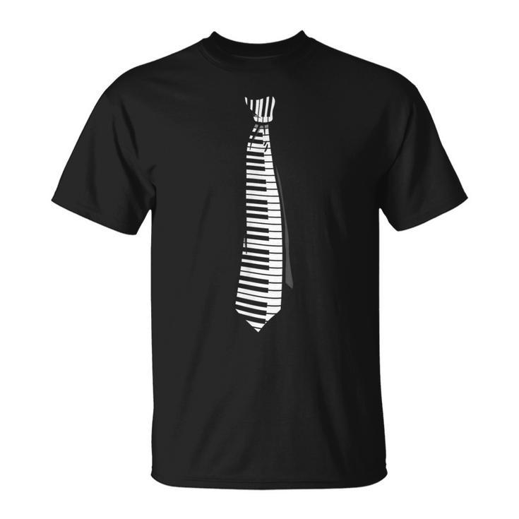 Piano Pianist Keyboard Tie T-Shirt