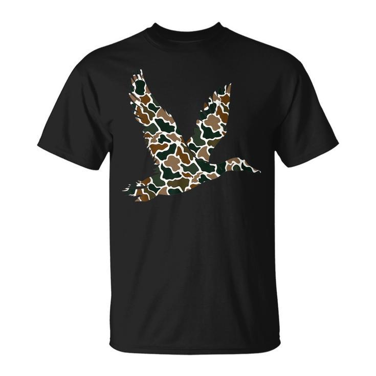 Pink Camo Duck Hunting Old School Camouflage Hunters T-Shirt
