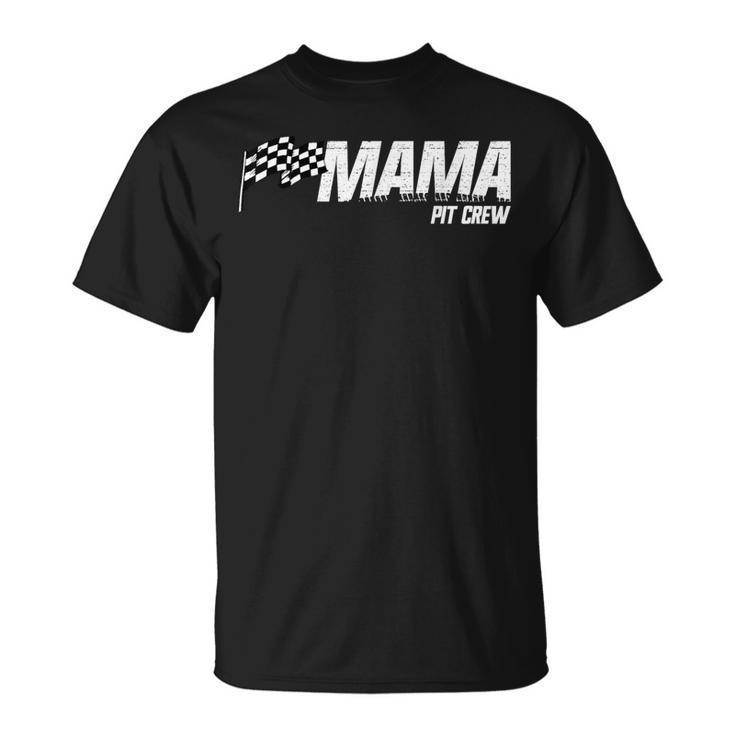 Pit Crew Mama Race Birthday Matching Family Racing Mama Camiseta unisex