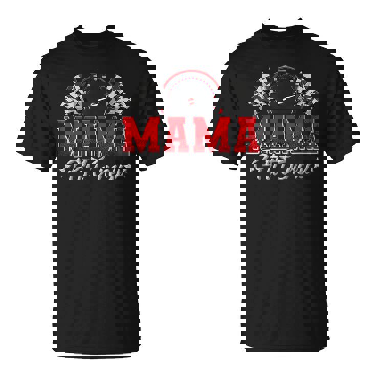 Pit Crew Race Car Racing Mama Family Birthday Party T-Shirt