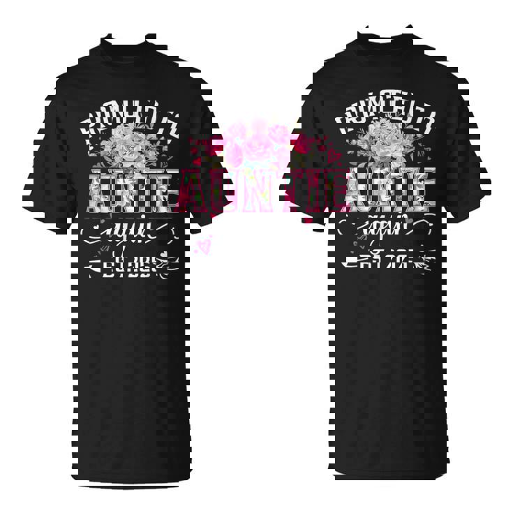 Promoted To Auntie Again Est 2025 Floral Soon To Be Auntie T-Shirt