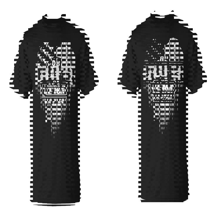 Proud Daughter Vietnam Vet Dad Veterans Day American Flag T-Shirt