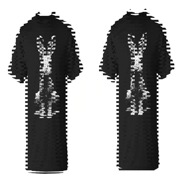 Rabbit Art Polygon Animal Abstract Motif Graphic Hare T-Shirt