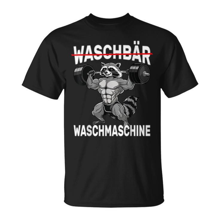 Raccoon Washing Machine Bodybuilding Fitness Gym T-Shirt