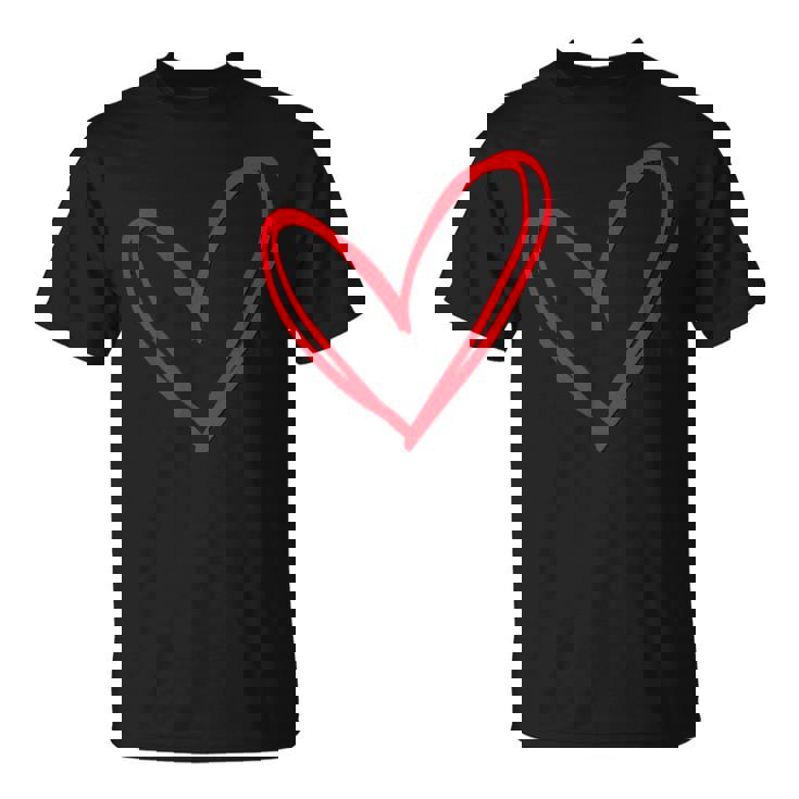 Red Heart Cool Love Heart Graphic Valentines T-Shirt