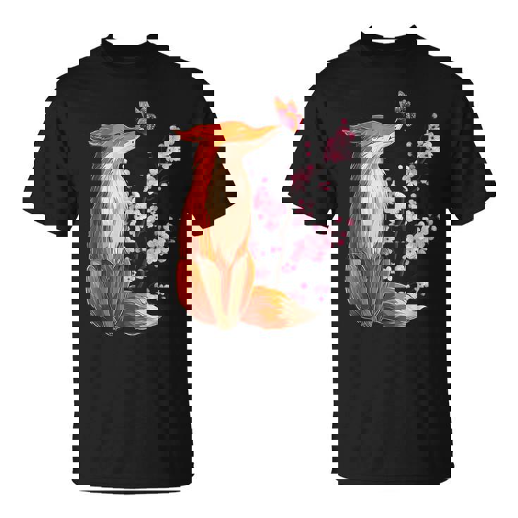 Renard Japonais En Fleurs De Cerisier Kawaii T-Shirt
