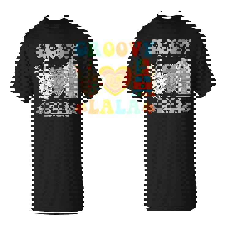 Retro Groovy Lala Grandma Hippie Family Matching T-Shirt