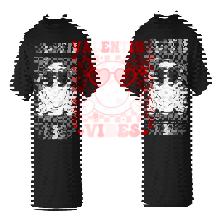Retro Groovy Valentines Day Girl Valentine Vibes T-Shirt