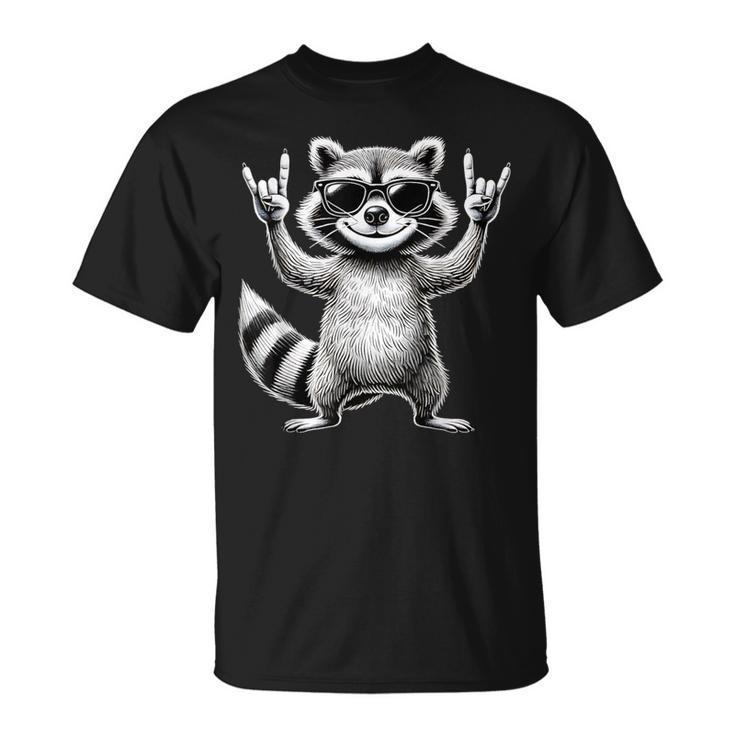 Retro Raccoon Rock Music Children Raccoon T-Shirt