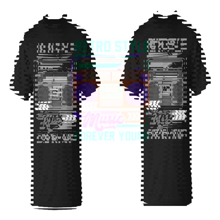 Retro Style Music Forever Young Radio Cassette S T-Shirt