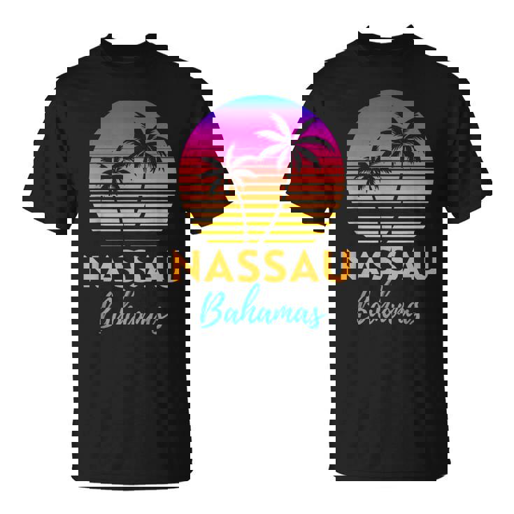 Retro Sunset Nassau Bahamas Beach Trip Vacation Summer Group T-Shirt